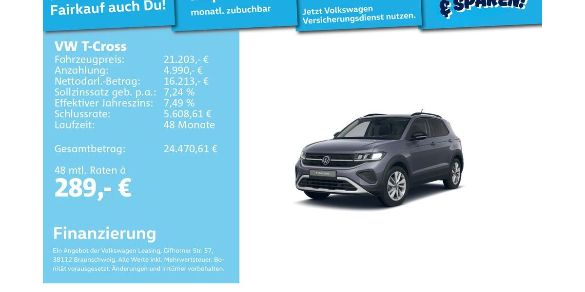 VW T-Cross 21.119 km 20.991 &euro; Mannheim 68309