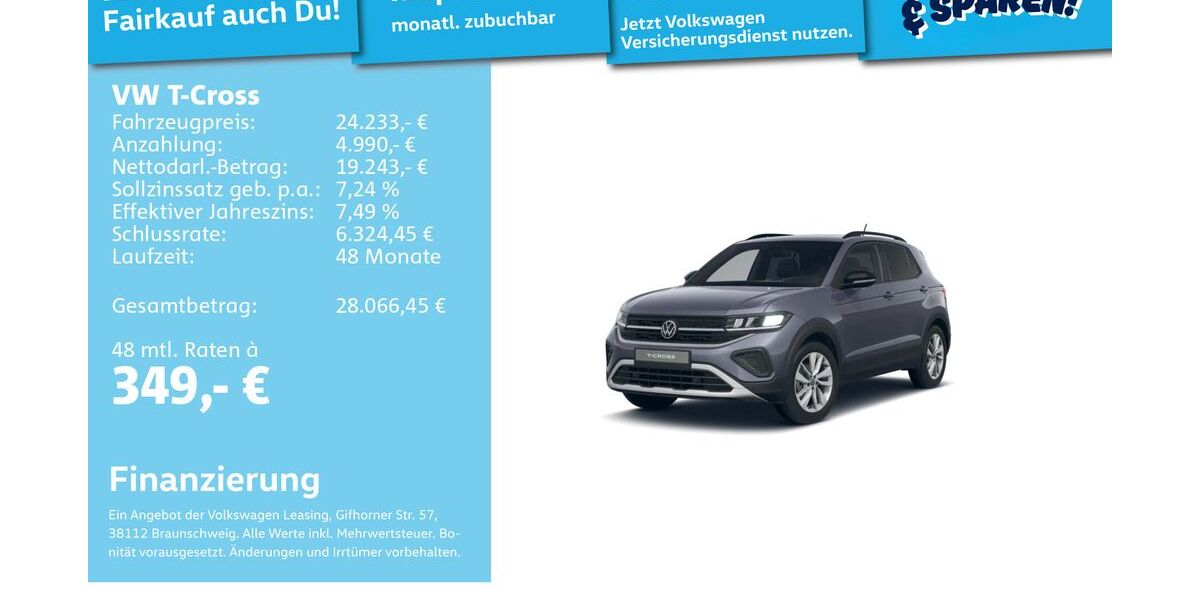 VW T-Cross 24.132 km 23.991 &euro; Mannheim 68309