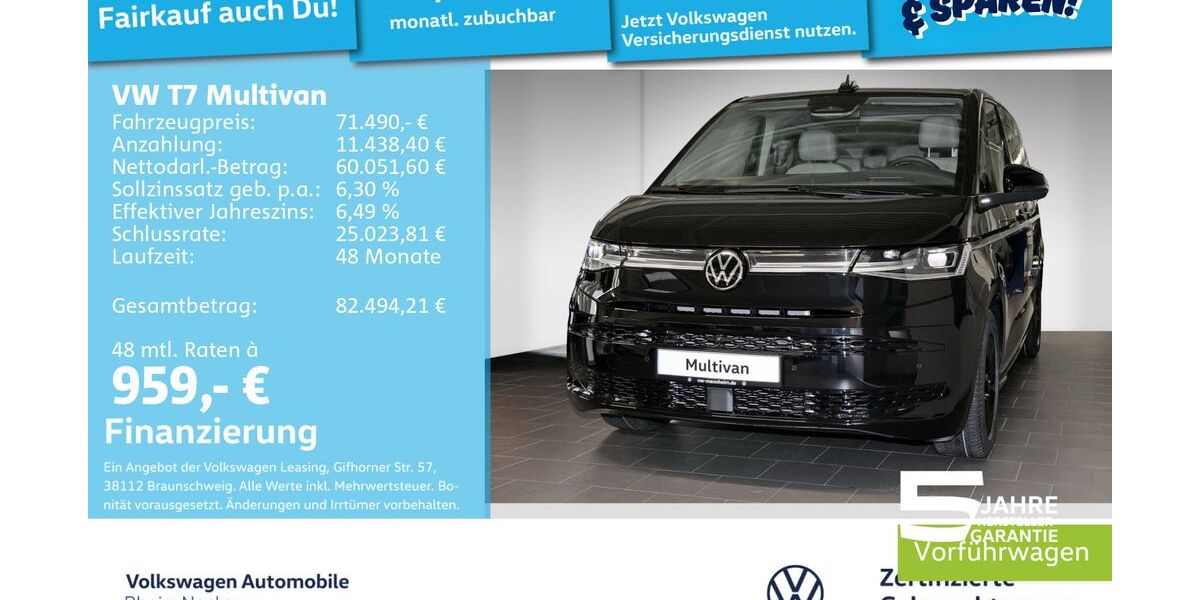 VW T7 Multivan 9.900 km 71.490 &euro; Mannheim 68309