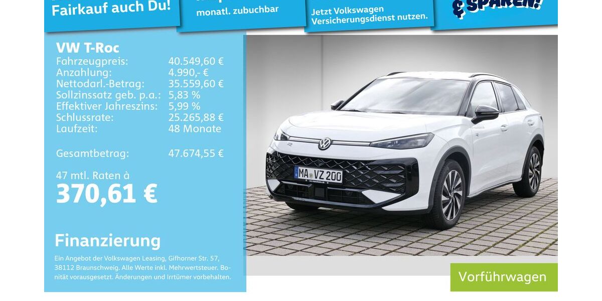 VW T-Roc 9.900 km 38.990 &euro; Mannheim 68309