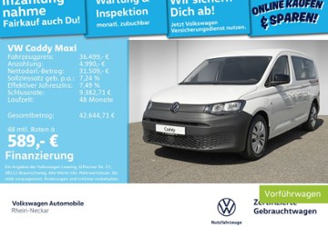 VW Caddy Maxi 19.900 km 36.199 &euro; Mannheim 68309
