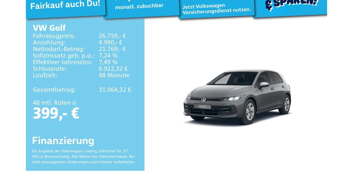 VW Golf 5.570 km 26.491 &euro; Mannheim 68309