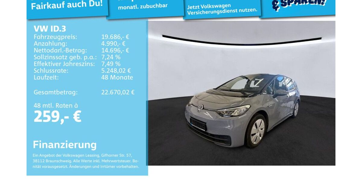 VW ID.3 20.144 km 18.692 &euro; Mannheim 68309
