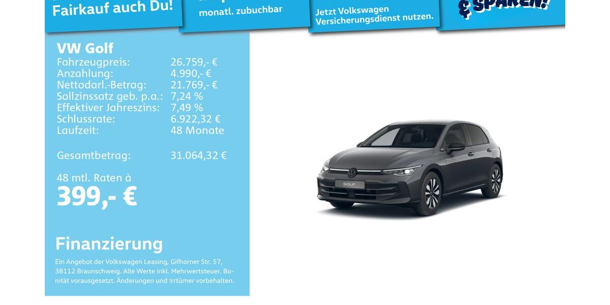 VW Golf 22.407 km 26.491 &euro; Mannheim 68309